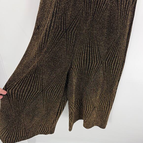 Topshop Metallic Jumper Sz 10 Gold Black Y2K Holiday Clubwear Geometric NWT Glam - Picture 5 of 12